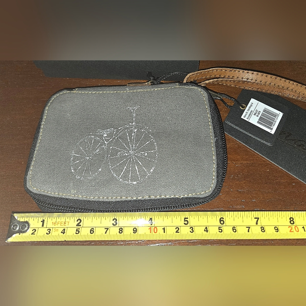 NWT Mona B. 1889 Vintage Bicycle Up-cycled Canvas Wallet